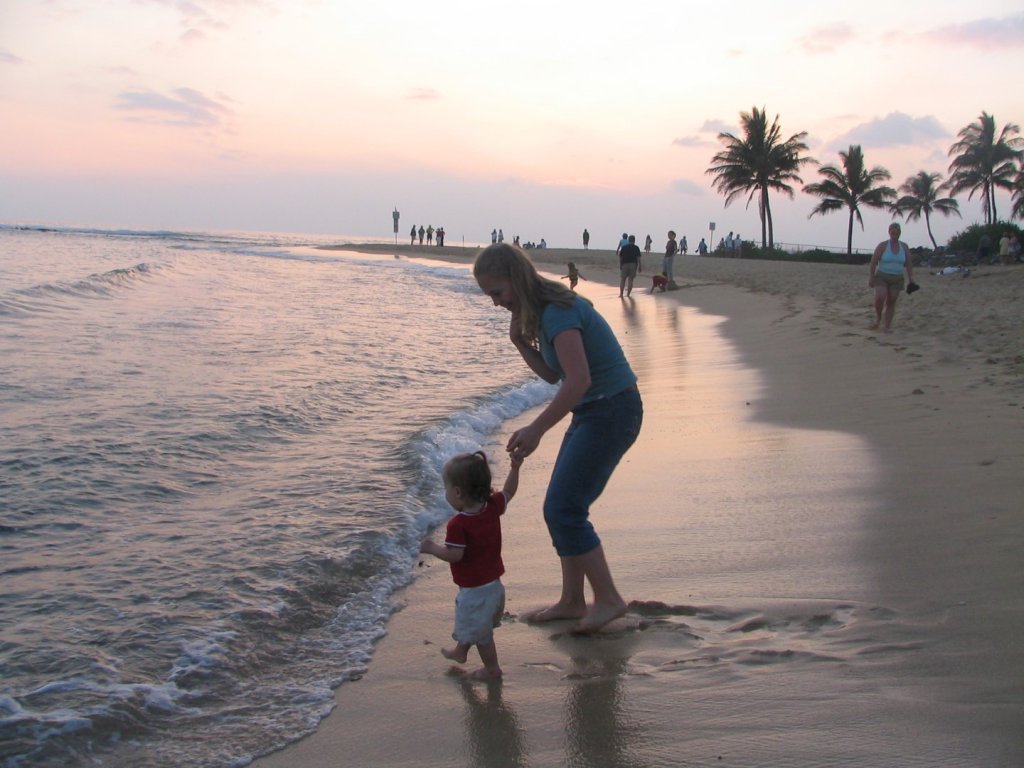 playing in the beach