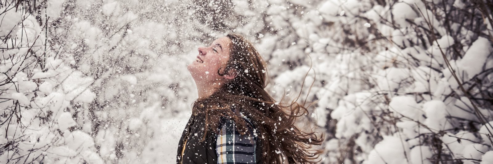 Girl smiling in the snow