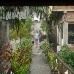 Waterfall down steps in Bali