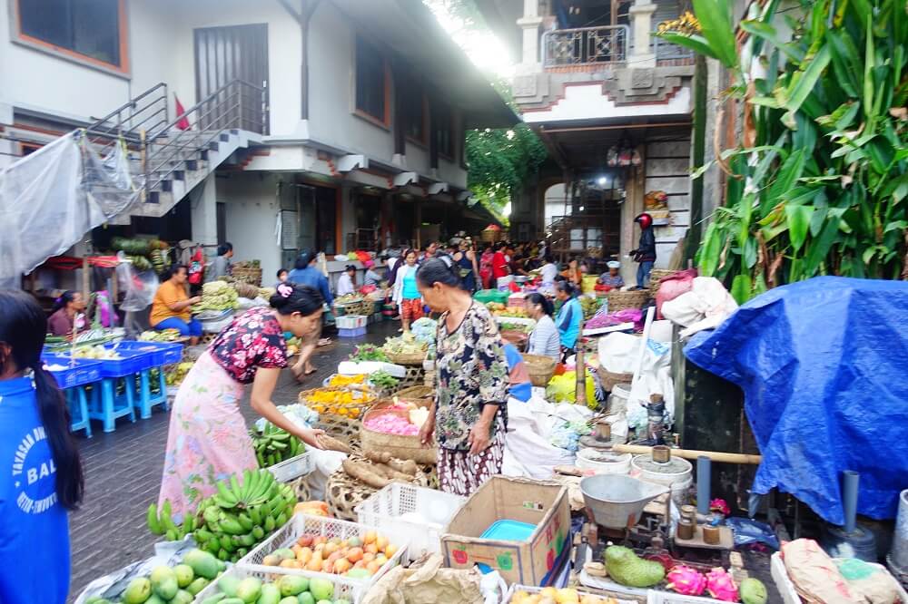 Fresh fruit and vegetables at market in Bali