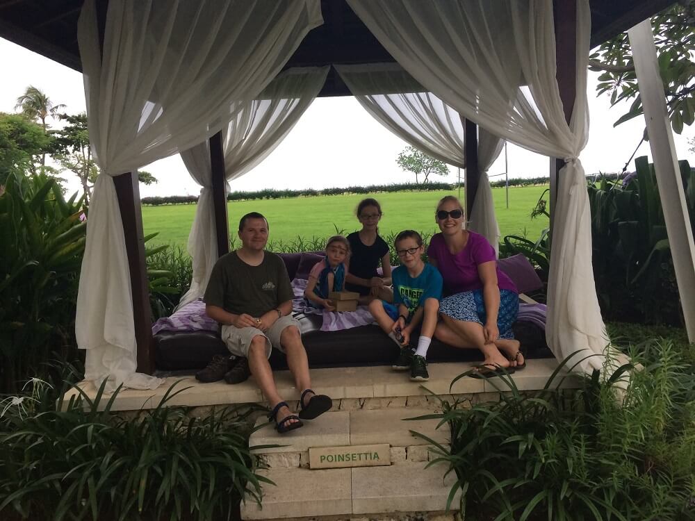 Relaxing in a comfy cabana