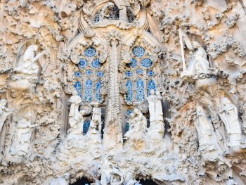 Detailed architecture in Barcelona, Spain