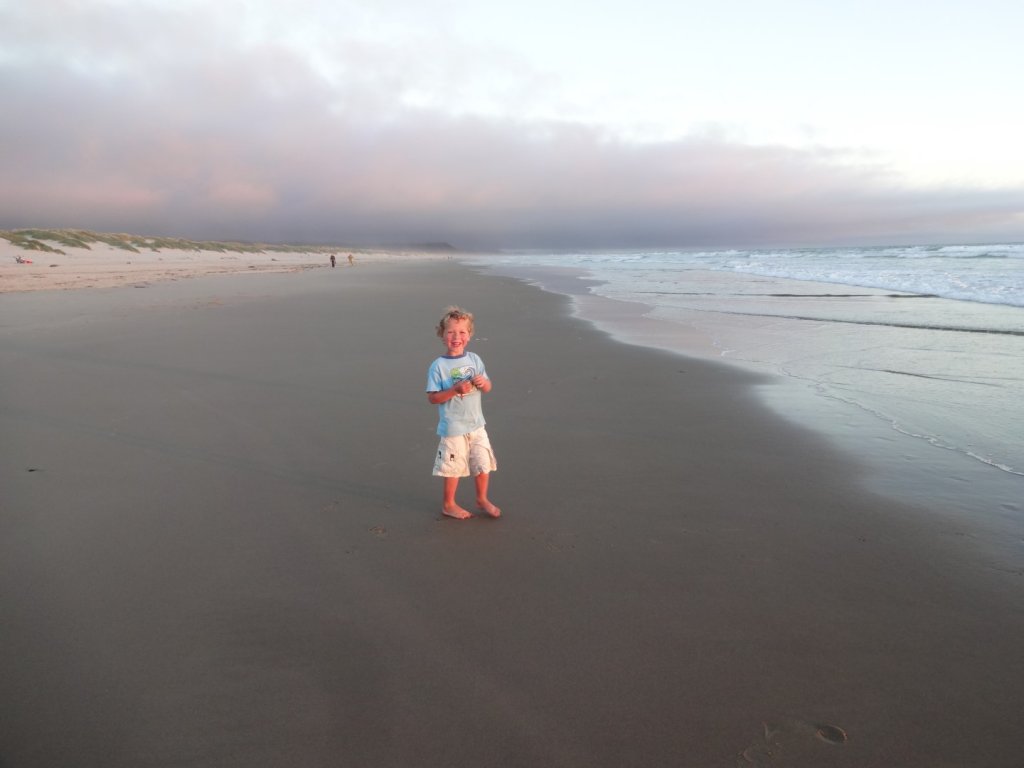 Wide sandy beach along the Oregon Coast