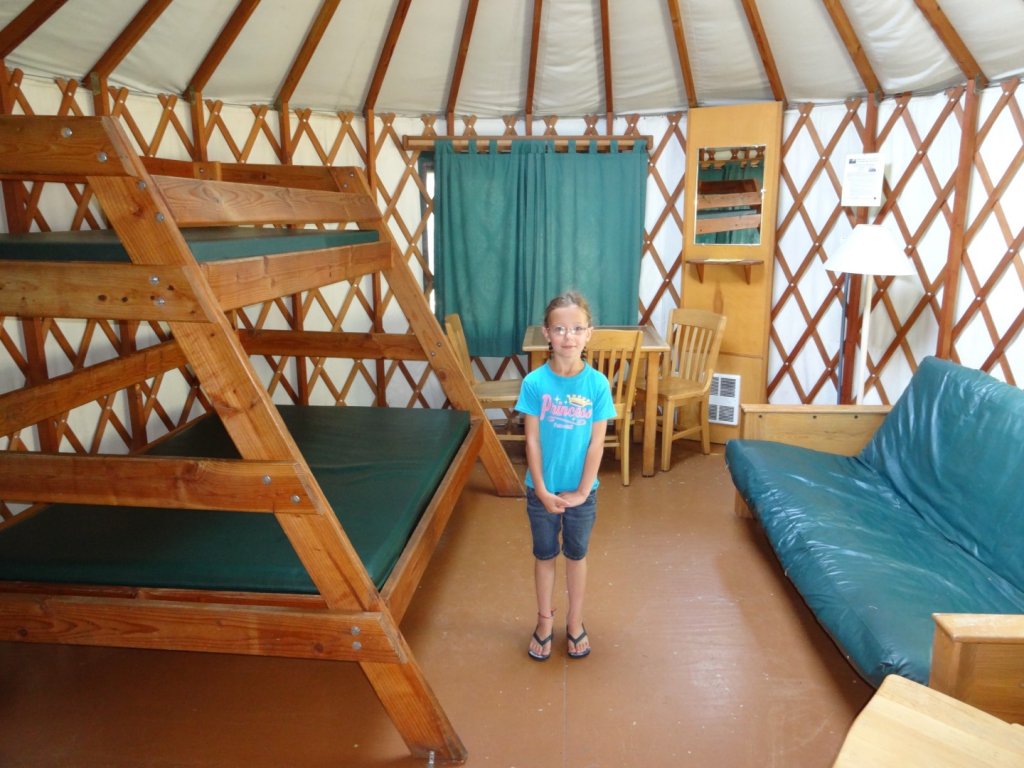 Inside of the yurt at Nehalem Bay State Park