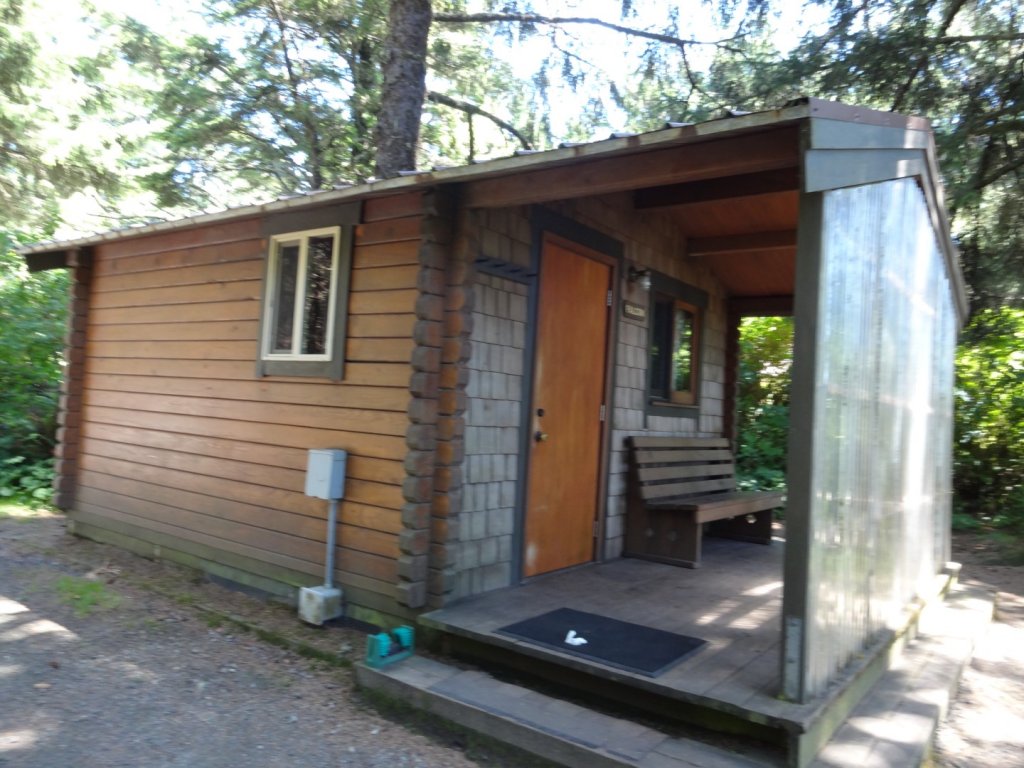 Outside of cabin at Cape Blanco State Park