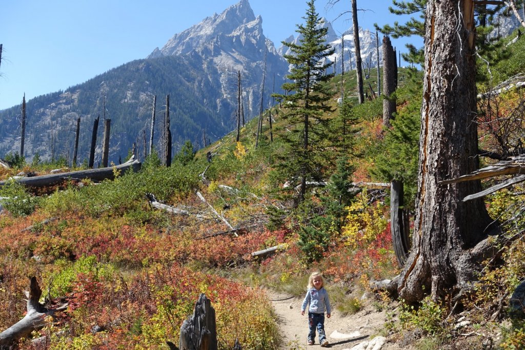 girl on hiking trail