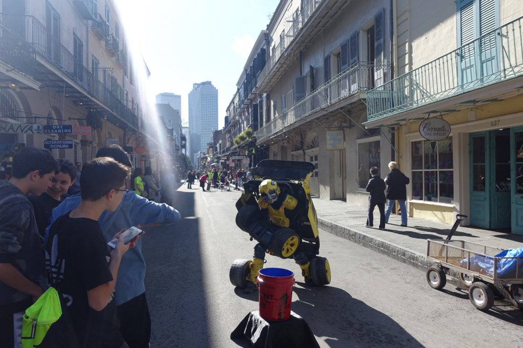 street performer as a transformer