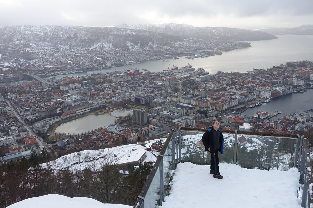 View of Bergen, Norway from Mt. Floyen