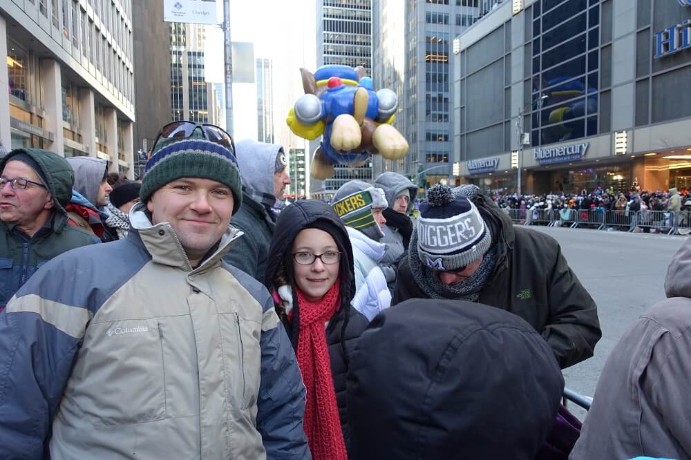 Bundled up for the parade