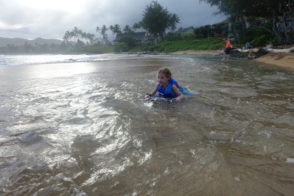 Boogie boarding in the current