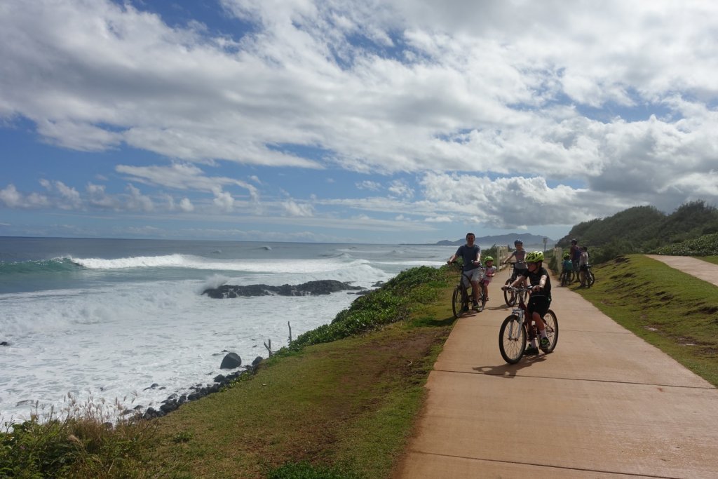 Biking along the ocean path