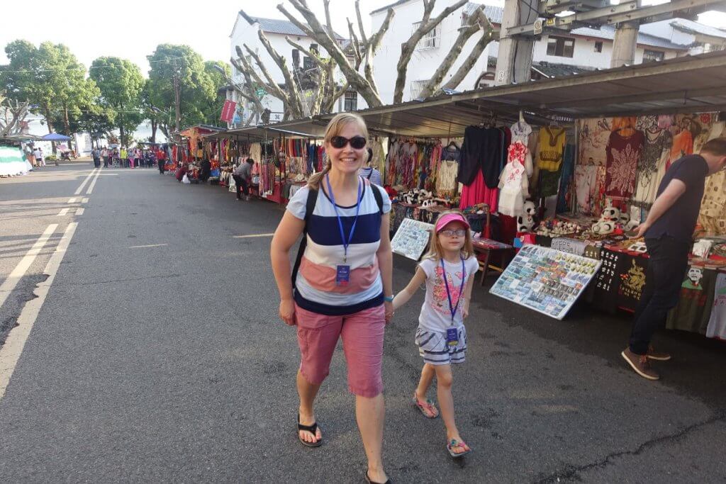 Souvenir shops at the cruise stop