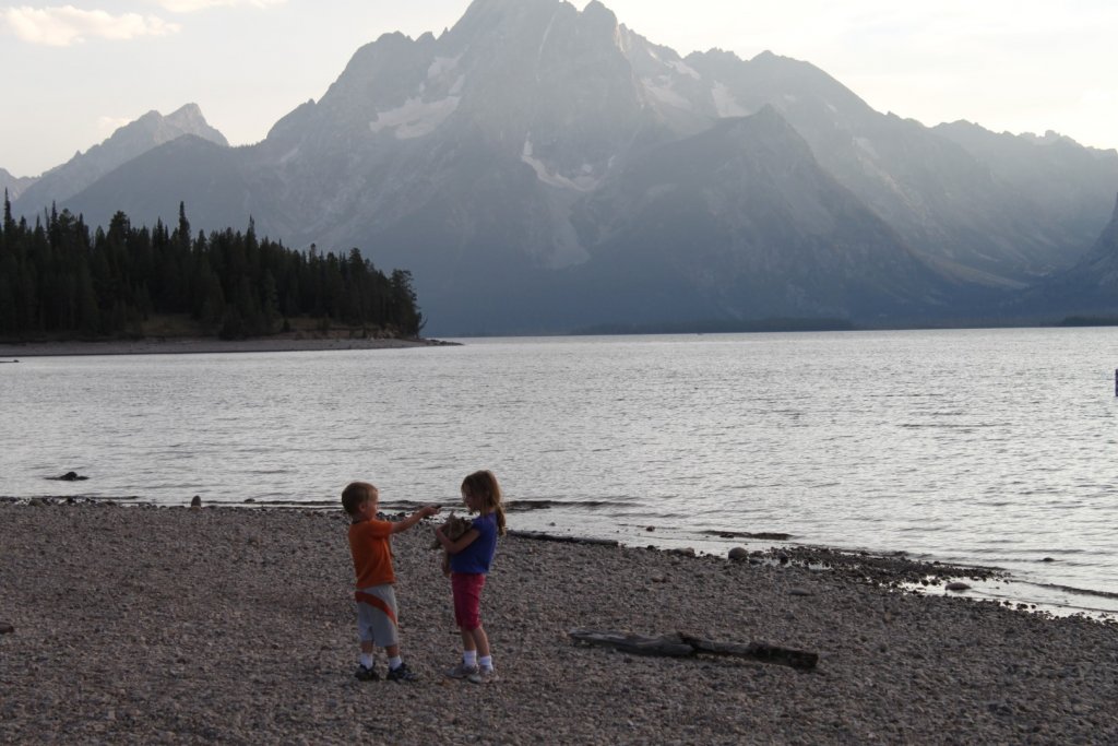 kids collecting sticks