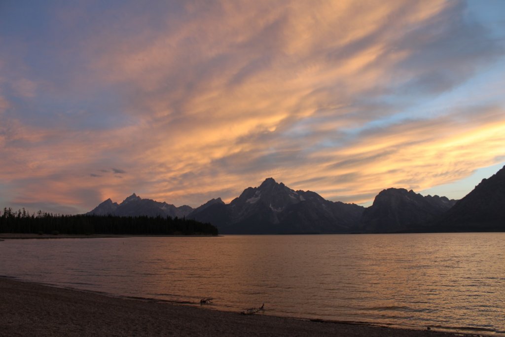 sunset over mountains