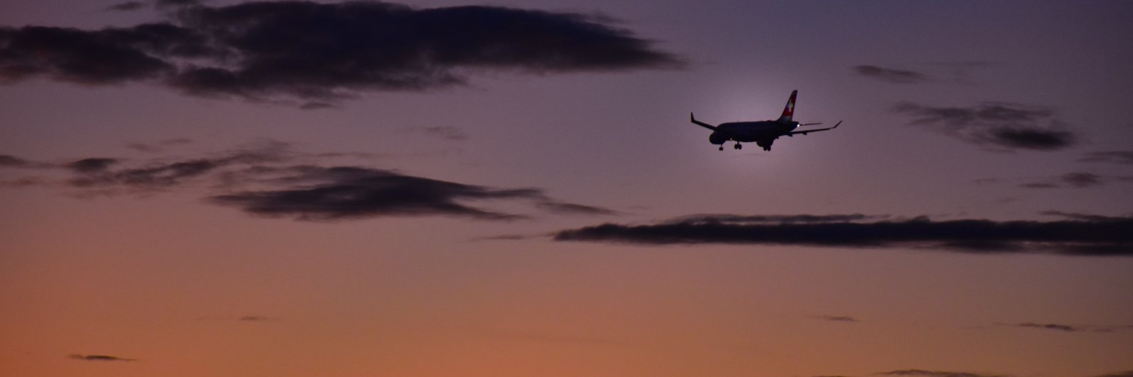 airplane at sunset