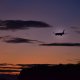 airplane at sunset