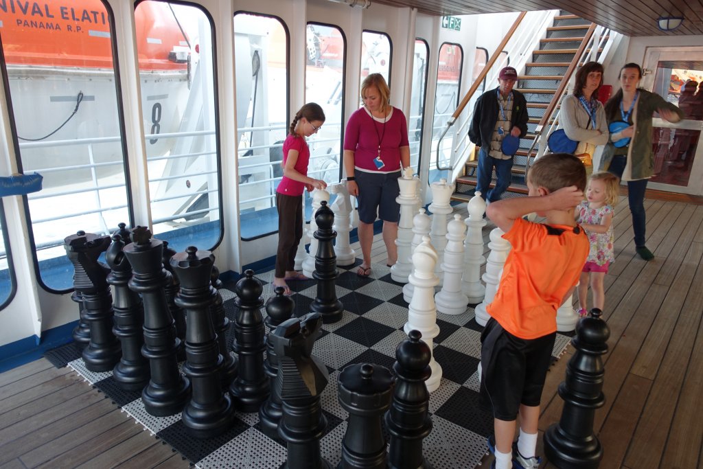 giant chess board on a cruise ship