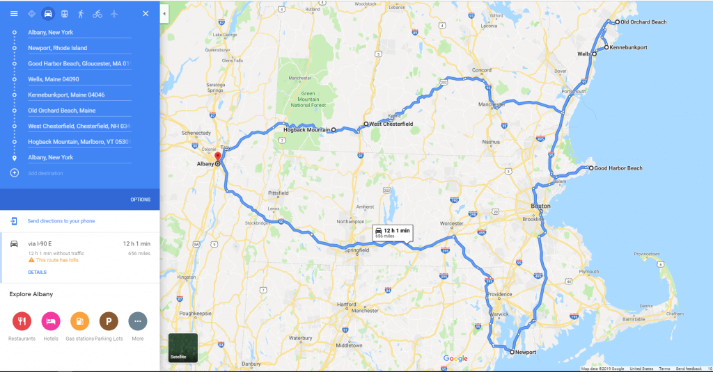 Google map of driving route