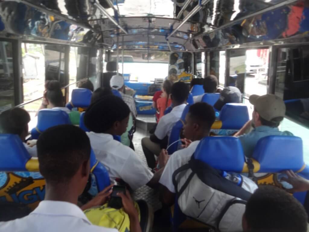 locals on the bus in Barbados