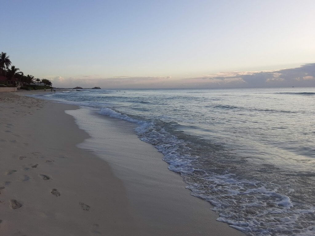 Just before sunrise on the beach