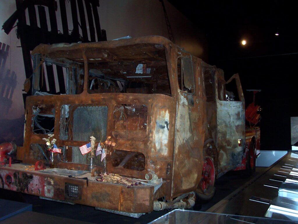 burned fire truck