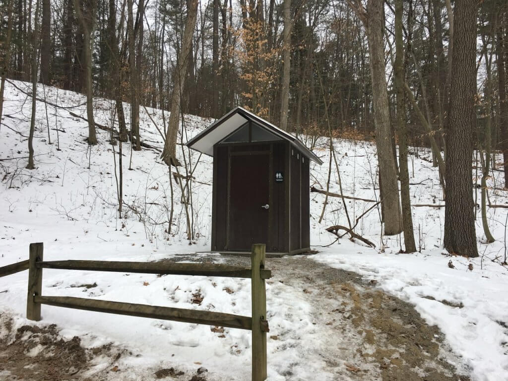 outhouse in winter