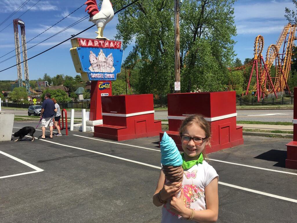 girl with huge ice cream cone