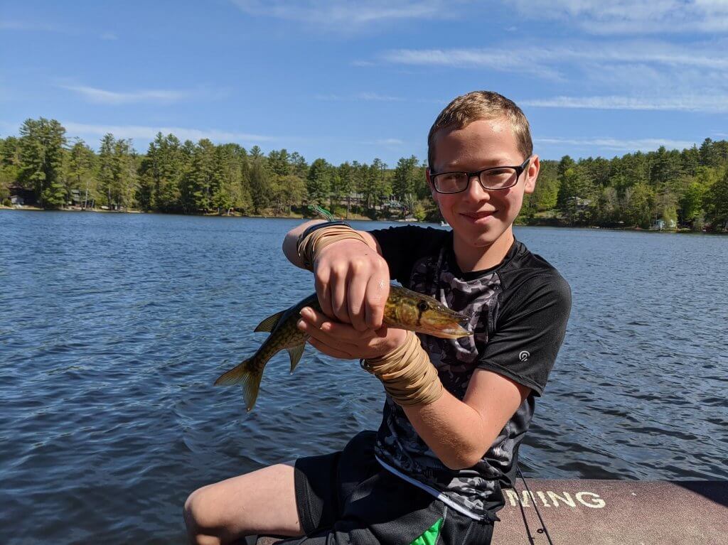 boy with a fish