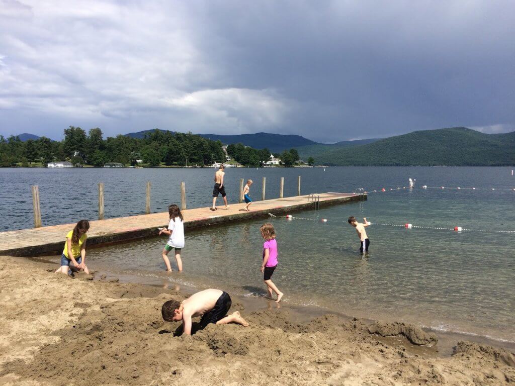 kids playing on the beach