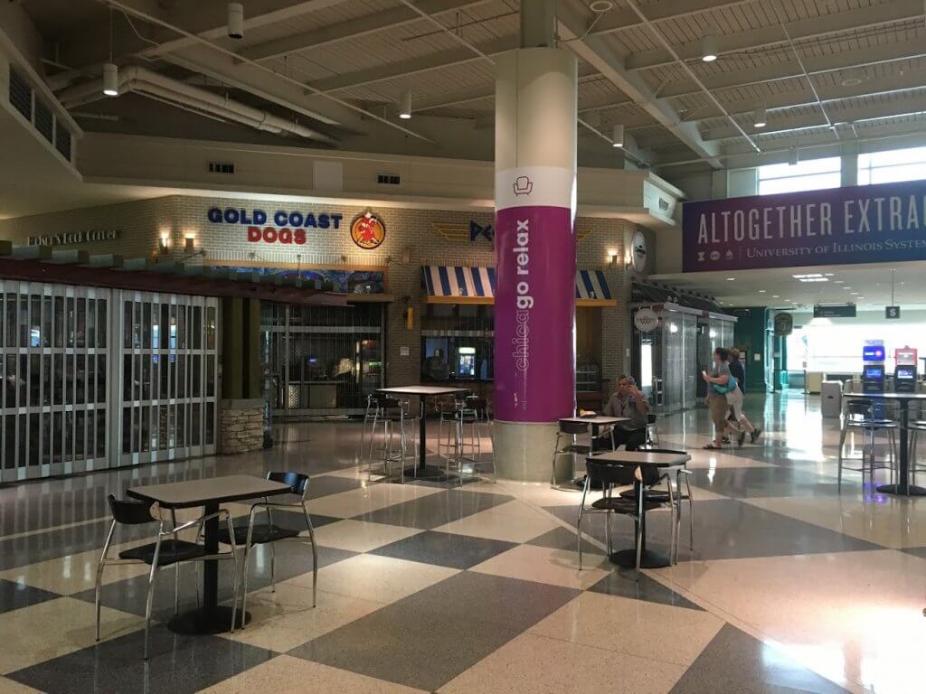 almost empty airport food court