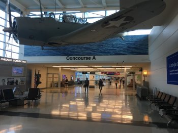 mostly empty walkway in airport