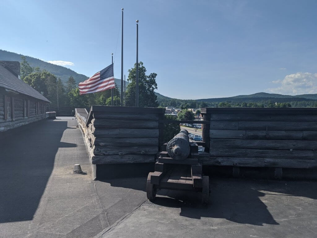 cannon and American flag