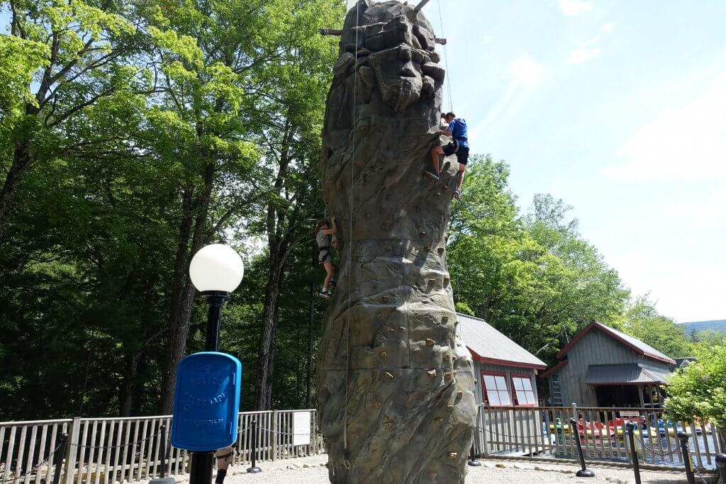 kids on rock climbing wall