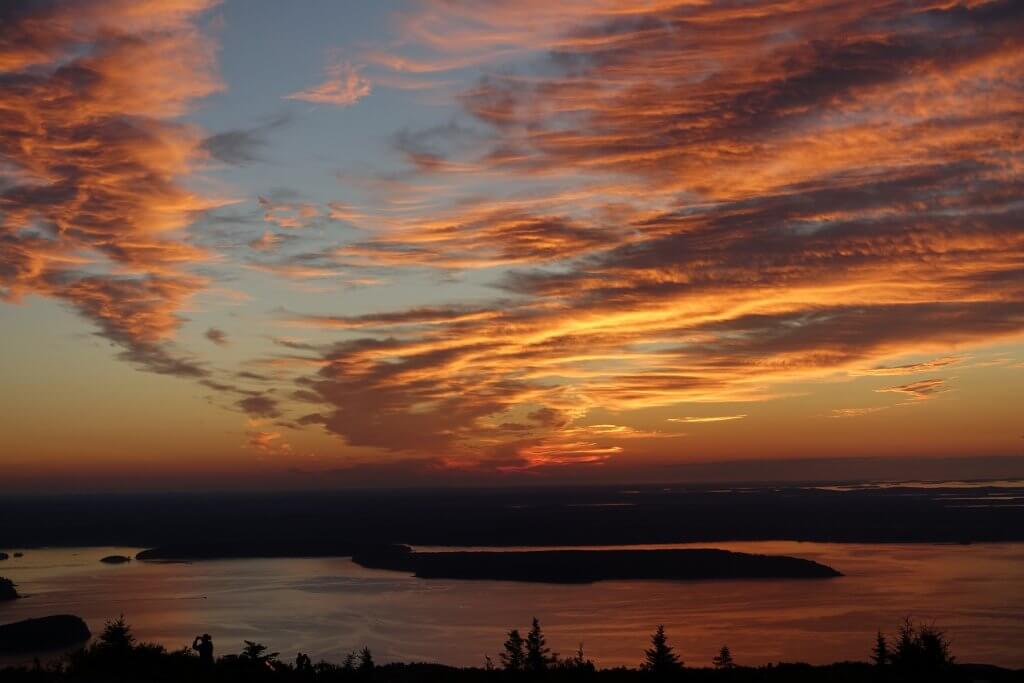 bright orange sky at sunrise