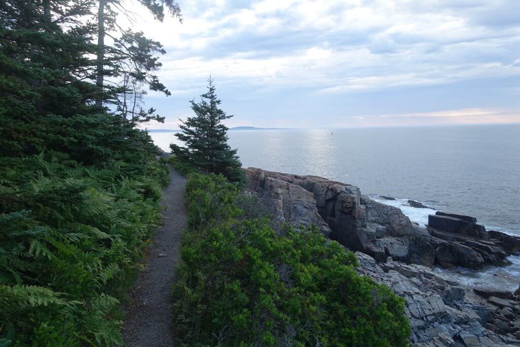 trail along ocean rocks