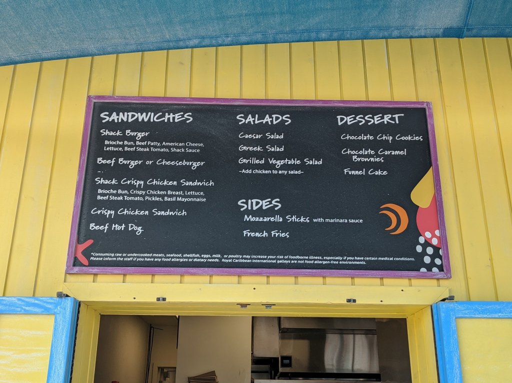 menu on food stand