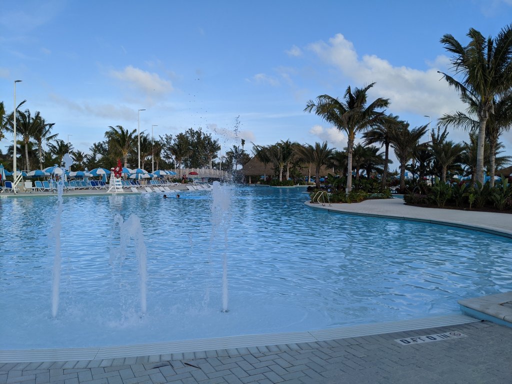 swimming pool with fountains