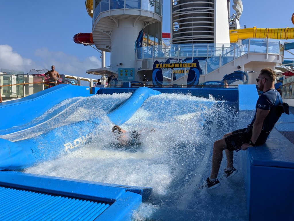 woman in the water on flowrider