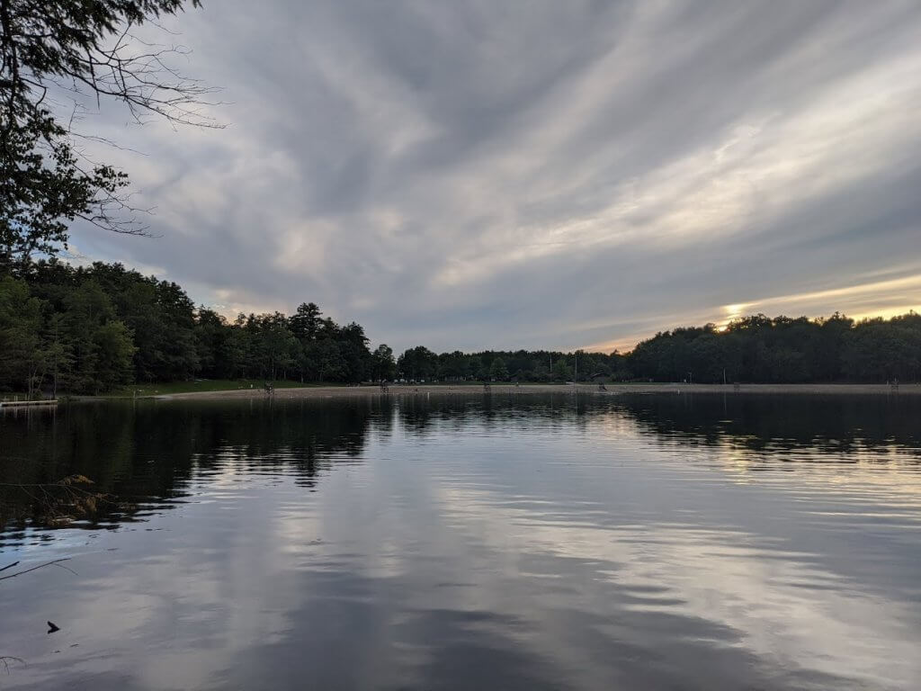 sunset over lake