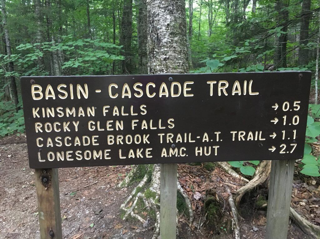 Basin-Cascade Trail sign