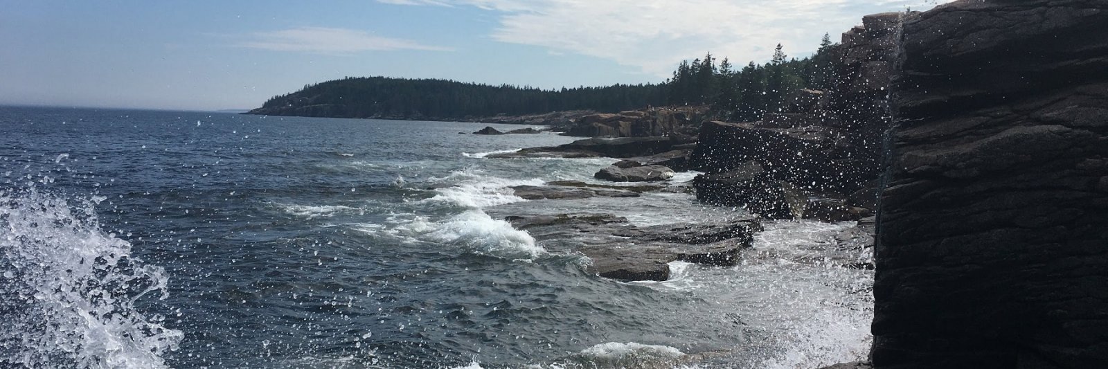 water crashing on rocks