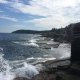 water crashing on rocks