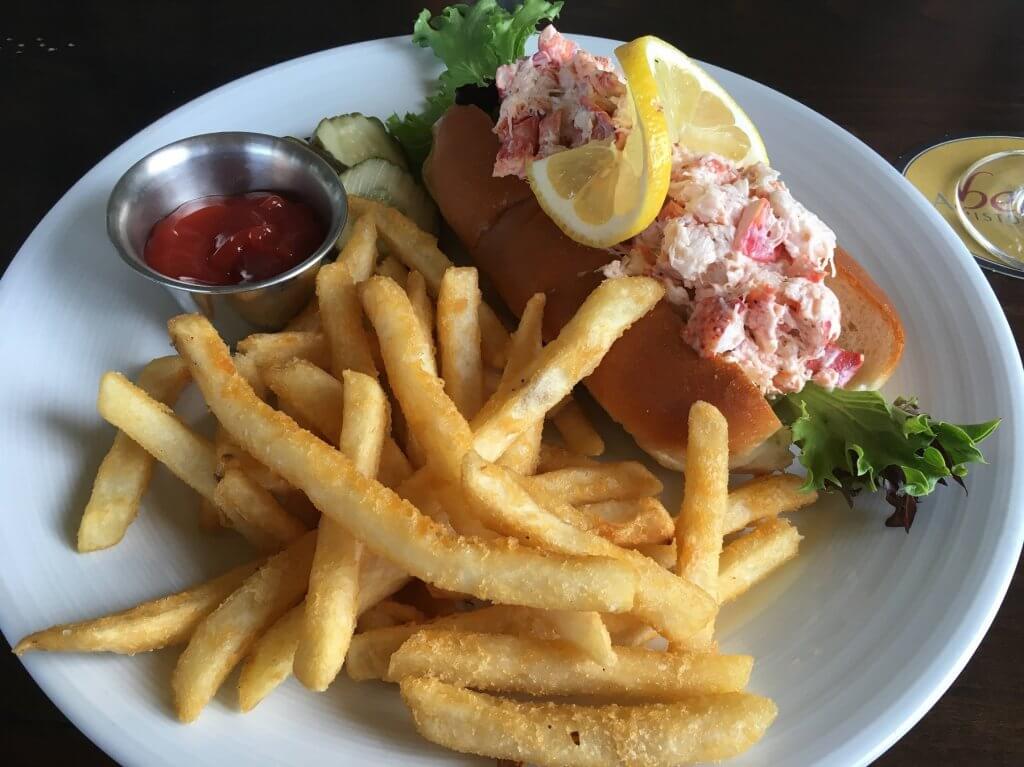 lobster roll with fries