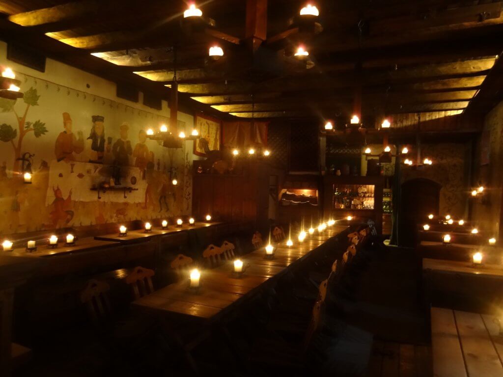 candle-lit restaurant tables