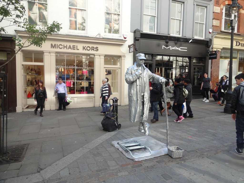 street performer hovering in the air