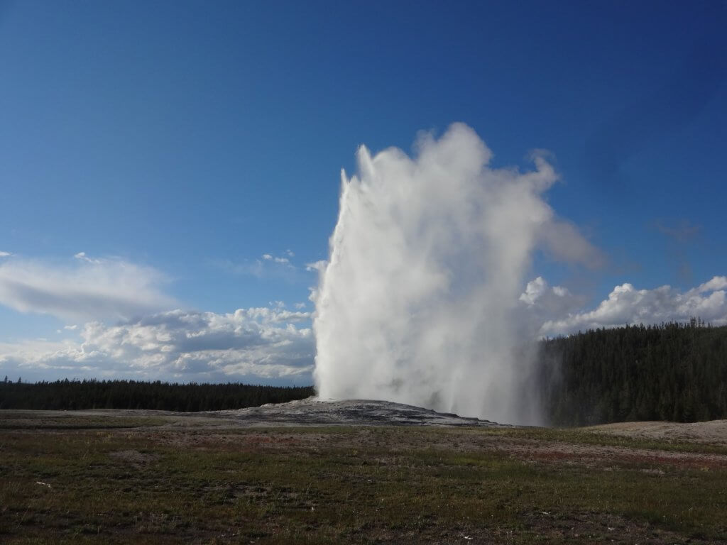 Geyser shooting into the sky