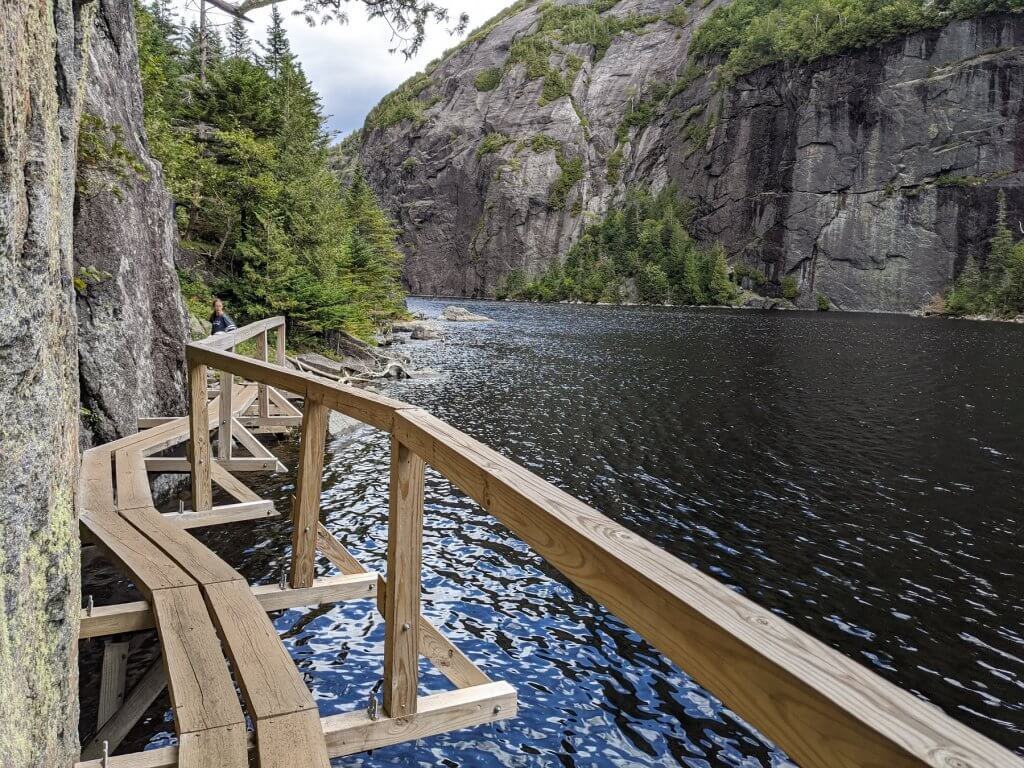 wooden path on side of mountain