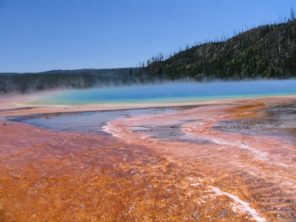 red soil and blue water