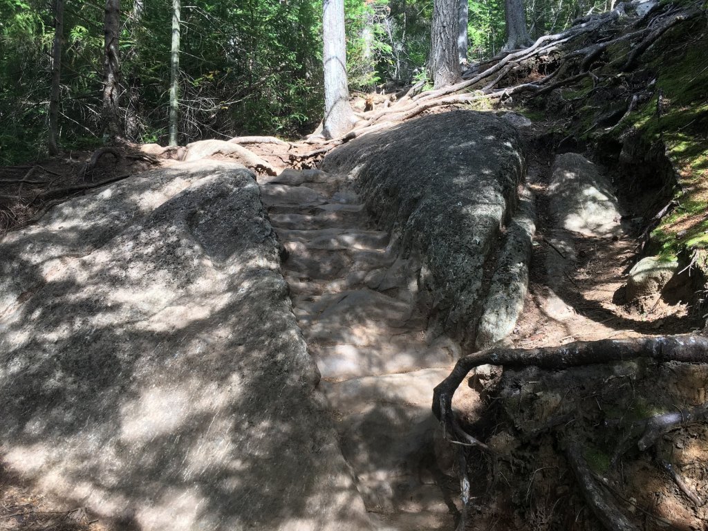 stairs cut into rock