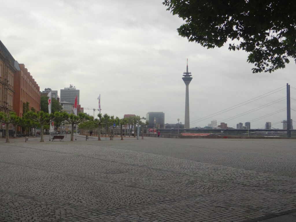 large walkway with tower in background